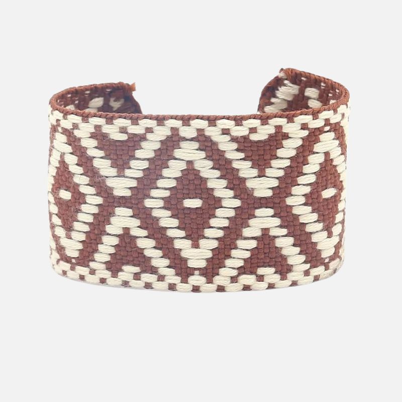 Bracelet en Tissu Femme Motif Tissé Bohème