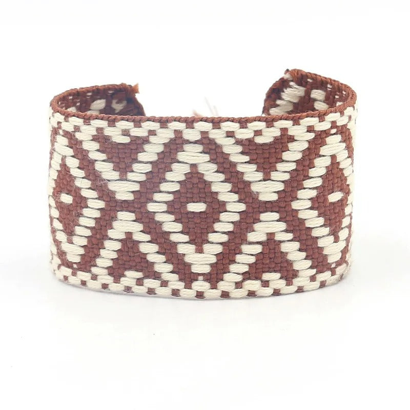 Bracelet en Tissu Femme Motif Tissé Bohème