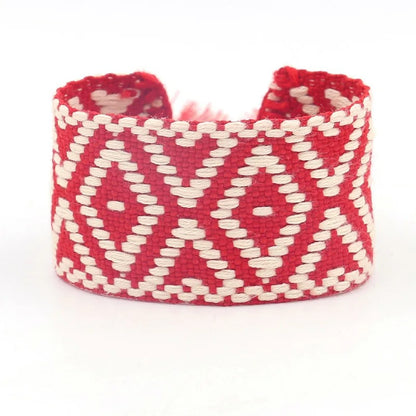 Bracelet en Tissu Femme Motif Tissé Bohème