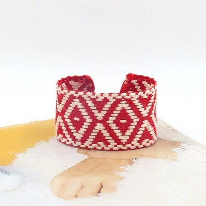 Bracelet en Tissu Femme Motif Tissé Bohème