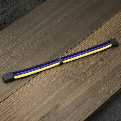 Bracelet en Tissu Noir Bleu Jaune