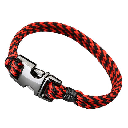 Bracelet en Tissu Rouge et Noir