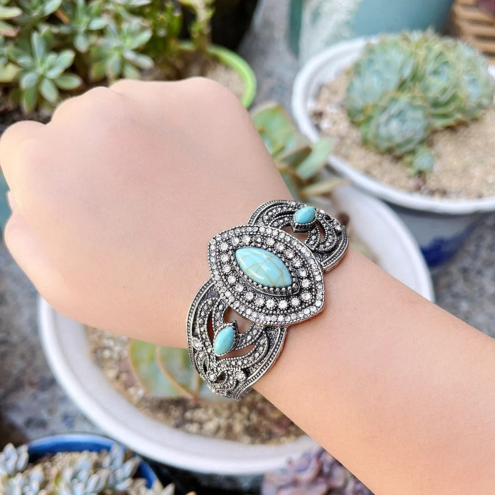 Bracelet Turquoise Femme Manchette Bohème
