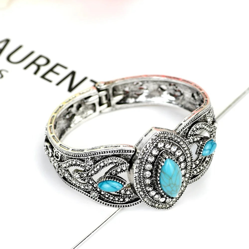 Bracelet Turquoise Femme Manchette Bohème