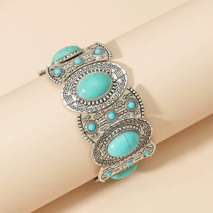 Bracelet Turquoise Femme Manchette Large Bohème