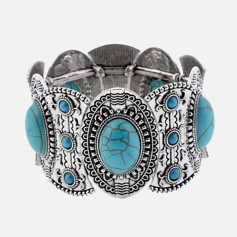 Bracelet Turquoise Femme Manchette Large Bohème