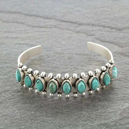 Bracelet Turquoise Femme Rangée De Pierres