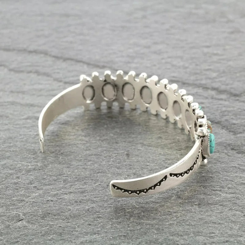 Bracelet Turquoise Femme Rangée De Pierres