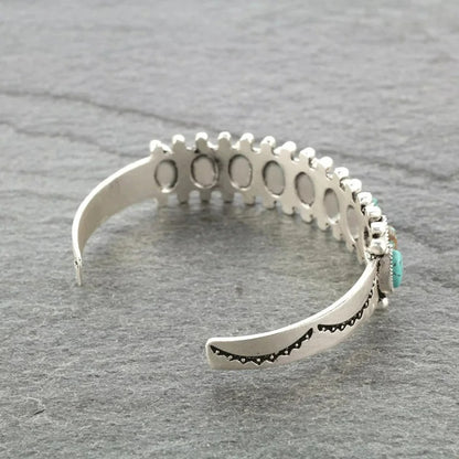 Bracelet Turquoise Femme Rangée De Pierres