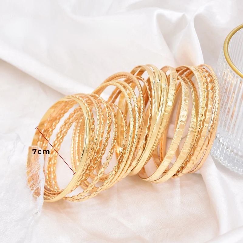 Ensemble Bracelets Indien Femme Dorés Harmonie