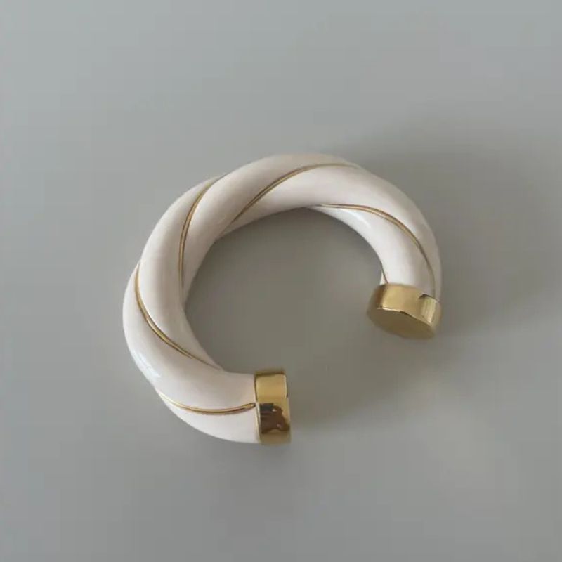Gros Bracelet Femme Torsadé Finition Émaillée