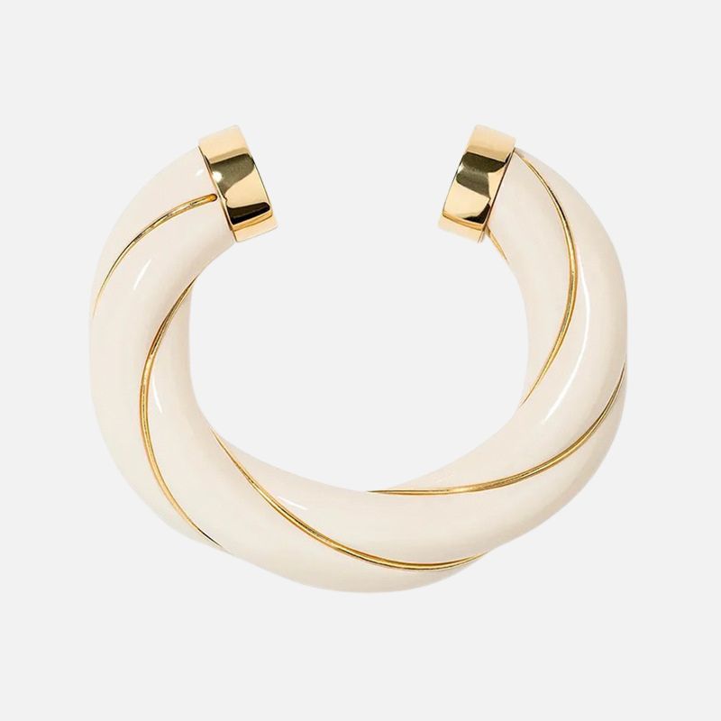 Gros Bracelet Femme Torsadé Finition Émaillée