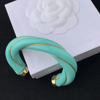 Gros Bracelet Femme Torsadé Finition Émaillée