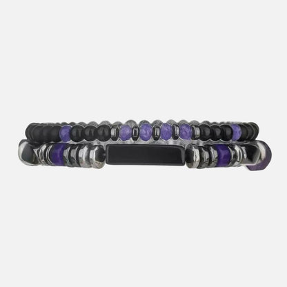 Lot 2 Bracelets Améthyste Homme Tendance
