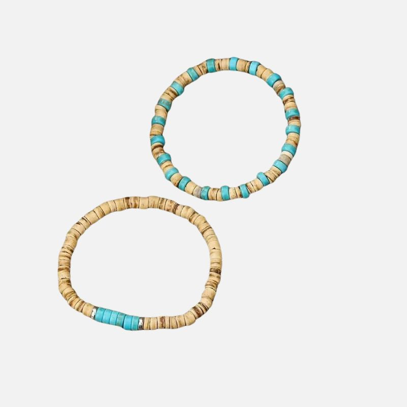 Lot 2 Bracelets Homme Perles Coco