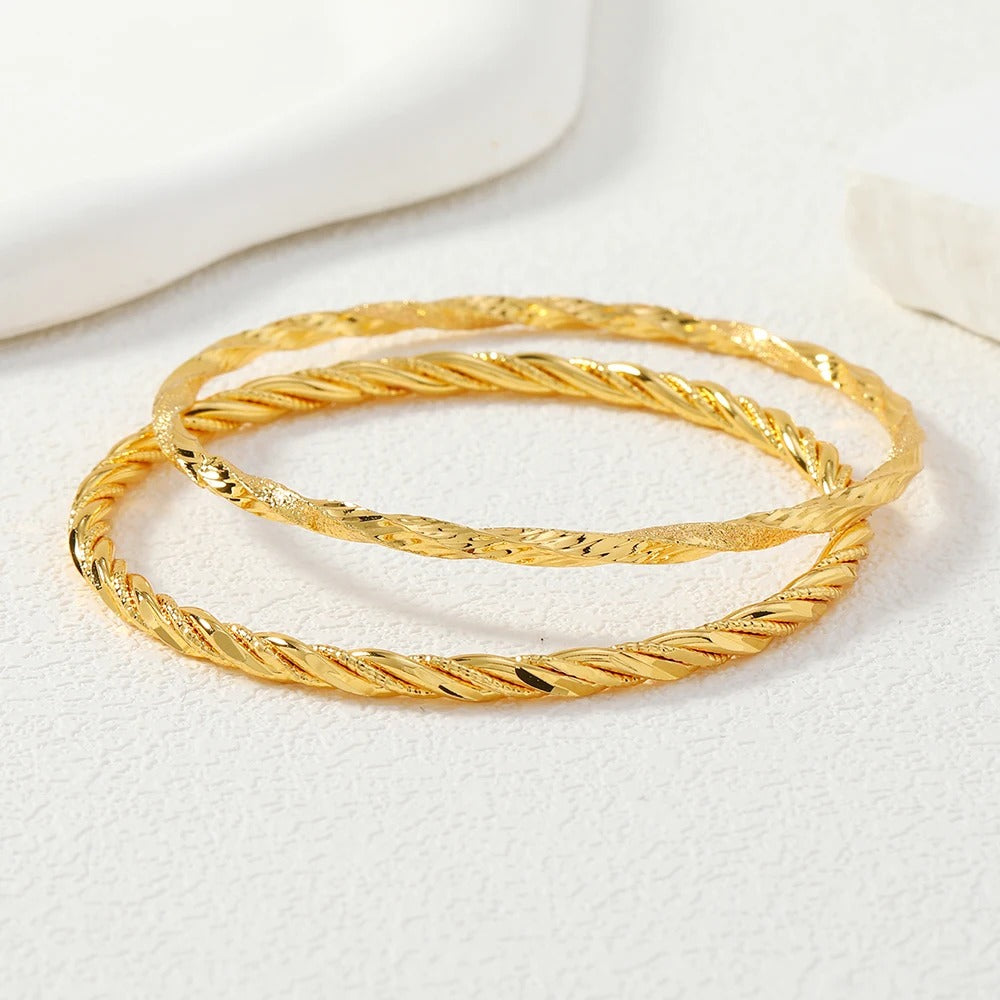 Lot 2 Bracelets Indien Femme Doré Fins