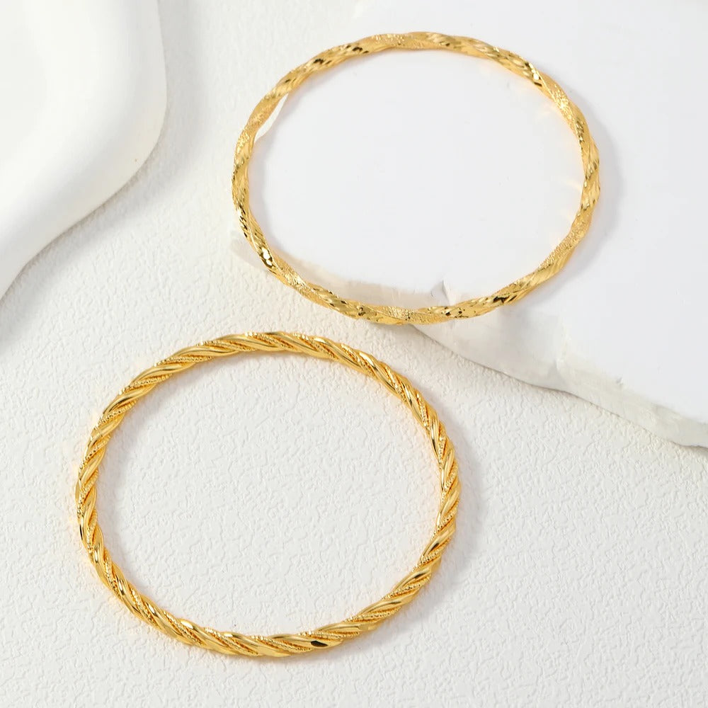 Lot 2 Bracelets Indien Femme Doré Fins