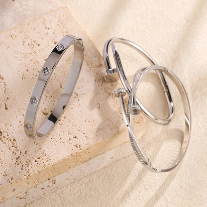 Lot 3 Bracelet Acier Inoxydable Élégance Sculptée Au Poignet