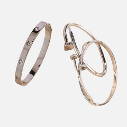 Lot 3 Bracelet Acier Inoxydable Élégance Sculptée Au Poignet