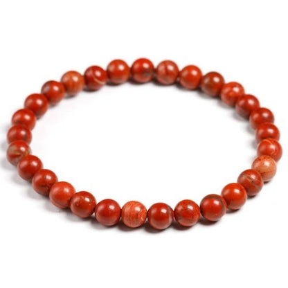 Lot 3 Bracelets Jaspe Rouge Pierres Rondes