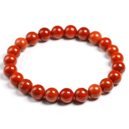 Lot 3 Bracelets Jaspe Rouge Pierres Rondes
