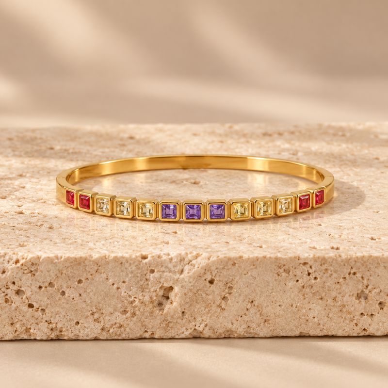 Lot de 3 Bracelets Joncs Arc-En-Ciel - Acier Inoxydable