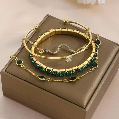 Lot 4 Bracelet Femme Multirang Vert