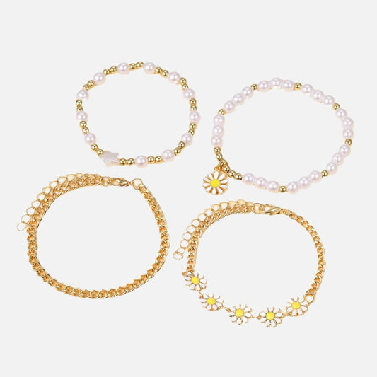 Lot de 4 Bracelets Jaunes Bohèmes