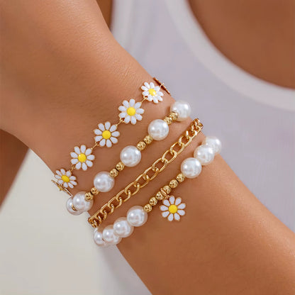 Lot de 4 Bracelets Jaunes Bohèmes