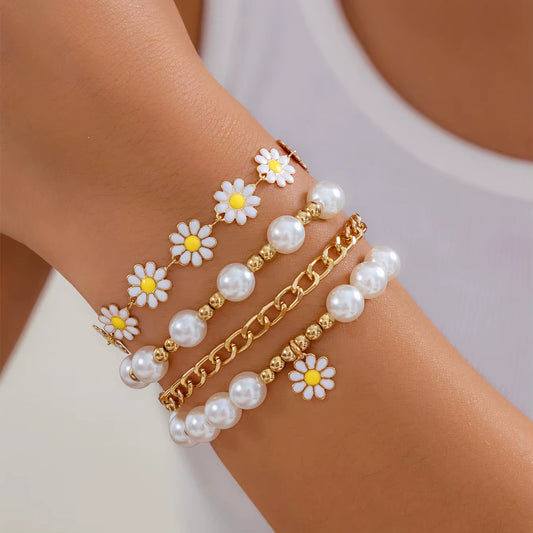 Lot de 4 Bracelets Jaunes Bohèmes