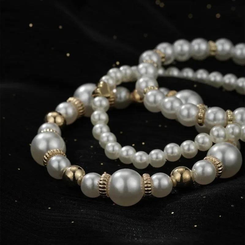 Lot 4 Bracelets Perles Blanches Élégance Intemporelle