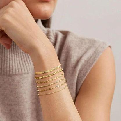 Lot de 6  Bracelet Femme Multirang Doré