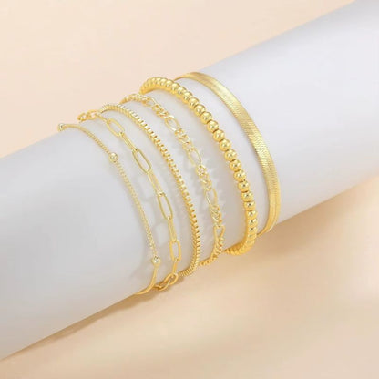 Lot de 6  Bracelet Femme Multirang Doré